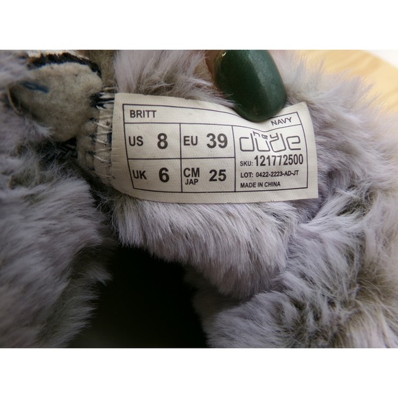 Hey Dude Britt Faux Fur Lined Ankle Booties Womens Navy Blue Size 8 Lace Up - Picture 8 of 8